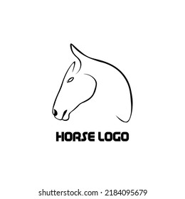 Horse illustration vector design with black and white color theme for logo and icon