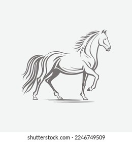 Horse illustration vector line art