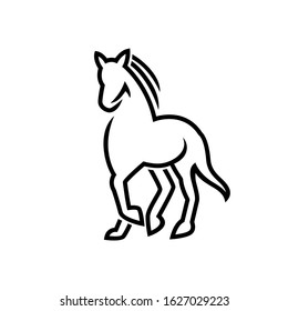 Horse illustration vector linear icons and logo design elements 