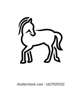 Horse illustration vector linear icons and logo design elements 