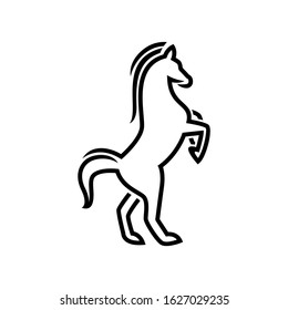 Horse illustration vector linear icons and logo design elements 