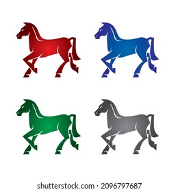 Horse illustrations with different colors