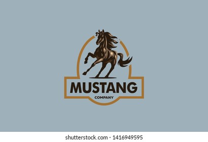Horse image in classic minimal style. Badge Vector illustration.