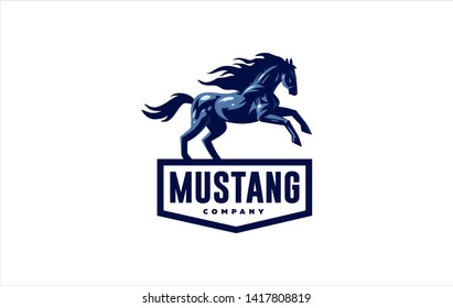 Horse image in classic minimal style. Badge Vector illustration.