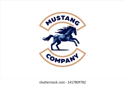 Horse image in classic minimal style. Badge Vector illustration.