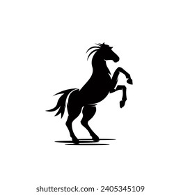 Horse image in classic minimal style. silhouette illustration.