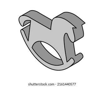 Horse isometric design icon. Vector web illustration. 3d colorful concept