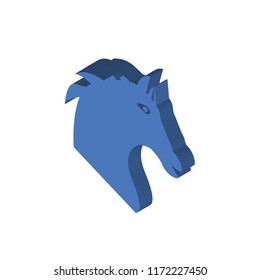 Horse isometric left top view 3D icon