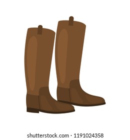 Horse Jockey Boots color vector icon. Flat design