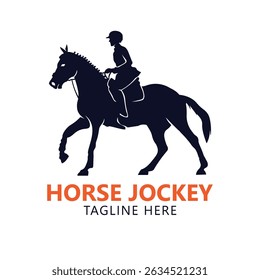 Horse jockey illustration, perfect for jockey school and stable logo design