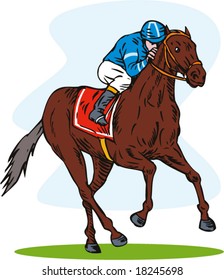 Horse Jockey On Winning Run Stock Vector (Royalty Free) 18245698 ...