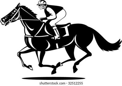 Horse and jockey on a winning run