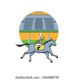 horse with jockey racecourse icon