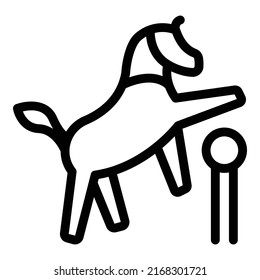 Horse jump icon outline vector. Jockey race. Sport derby