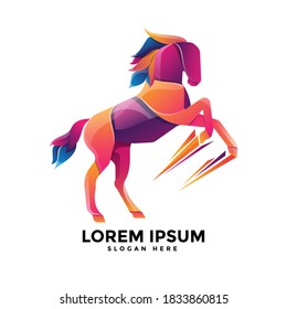 Horse Jump Logo Template Vector