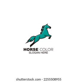 horse jump logo vector design colorful symbol