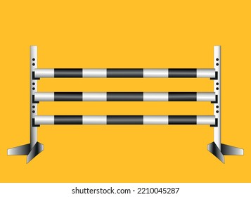 Horse jump obstacles fence vector illustration.