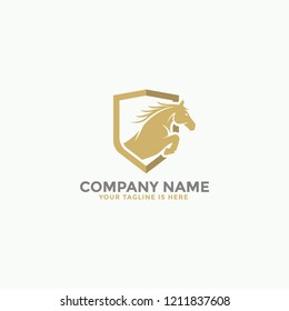 Horse Jump Shield Logo