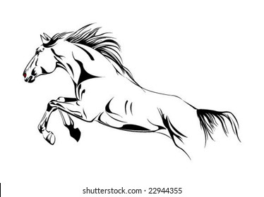 horse jump vector sketch