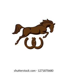 Horse jumping emblem. Company logo design.
