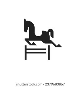 Horse jumping equestrian sport logo  vector icon design.