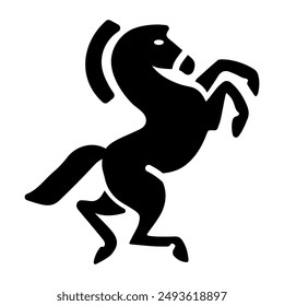 Horse jumping icon in solid style 