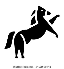 Horse jumping icon in solid style 