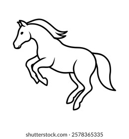 horse jumping of a line art vector(1)