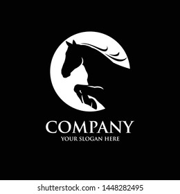 Horse jumping logo template vector illustration