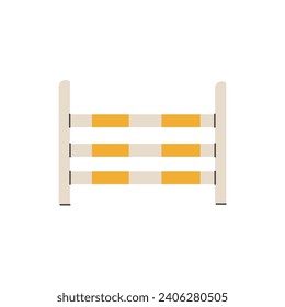 Horse jumping obstacle. Equestrian show jumping. Equine sports. Horse stables equipment. Vector illustration colored flat hand drawn isolated on white background.