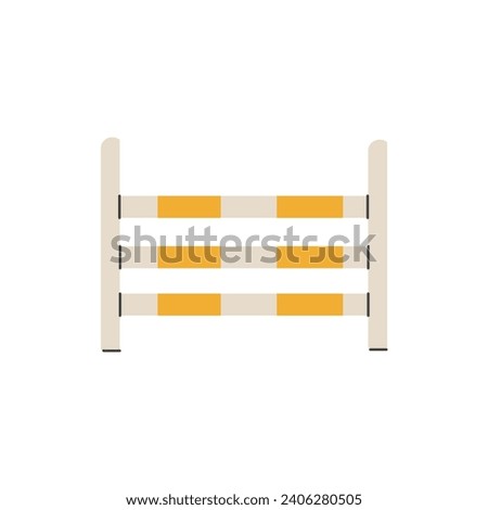 Horse jumping obstacle. Equestrian show jumping. Equine sports. Horse stables equipment. Vector illustration colored flat hand drawn isolated on white background.