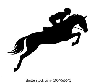 Horse jumping on a white background