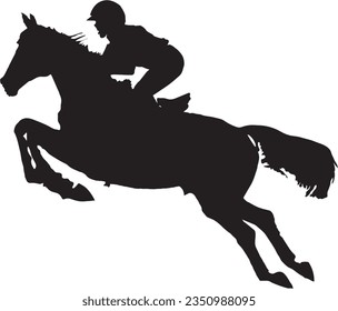 Horse jumping silhouette vector image drawing art