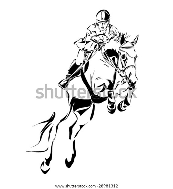 Horse Jumping Vector Stock Vector (Royalty Free) 28981312