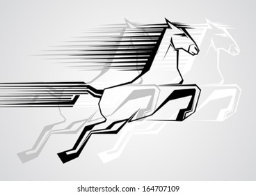 Horse jumping. Vector illustration 