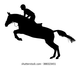 Horse Jumping Vector Silhouette Isolated On Stock Vector (Royalty Free ...