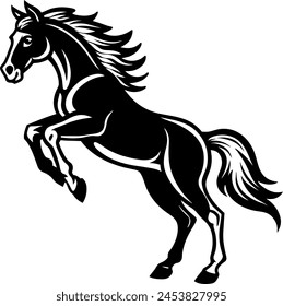  Horse jumps icon vector illustration.