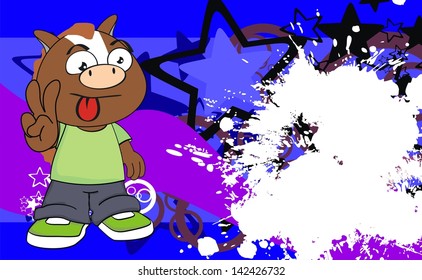 horse kid cartoon background in vector format very easy to edit