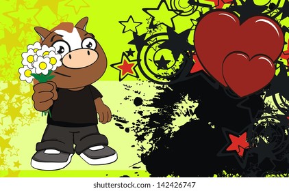 horse kid cartoon background in vector format very easy to edit