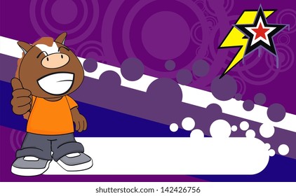 horse kid cartoon background in vector format very easy to edit