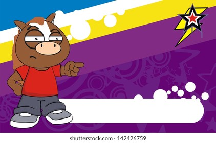 horse kid cartoon background in vector format very easy to edit