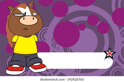 horse kid cartoon background in vector format very easy to edit