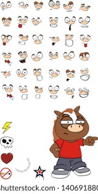 horse kid cartoon set in vector format very easy to edit