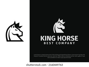 horse king logo design. logo template