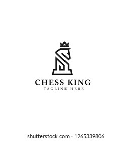 Horse king logo design vector template