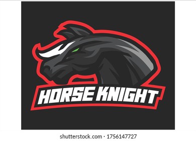 Horse Knight Gaming E Sport Logo Vector Illustration