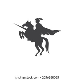 Diseño vectorial del logo del héroe del caballero