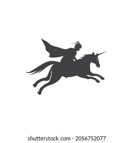 Horse knight hero logo vector design