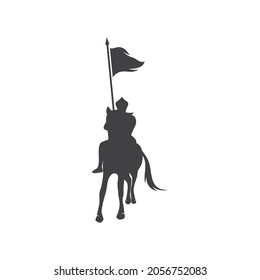 Horse knight hero logo vector design