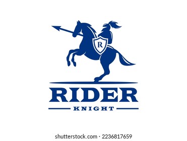 The horse knight logo is suitable as a corporate symbol.